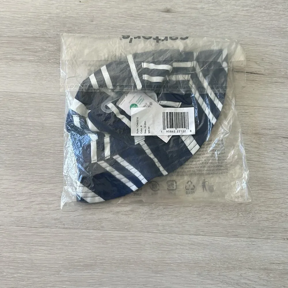 Carters Stripe Bucket Hat Blue/White 12 - 24 months NWT IN PACKAGE